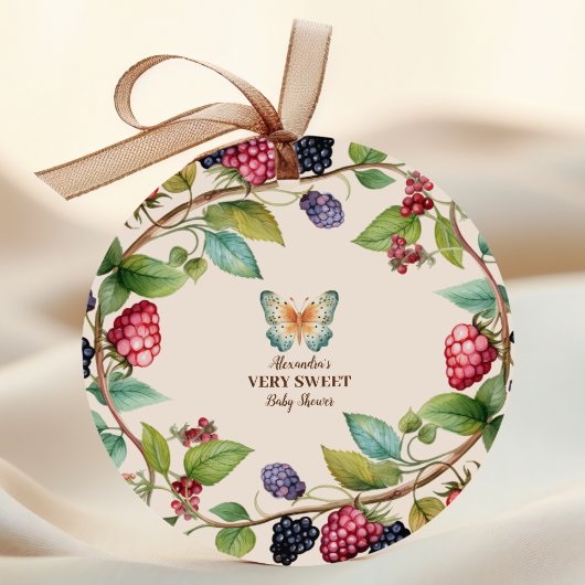 Sticker Rond Baby shower des animaux forestiers