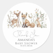 Sticker Rond Baby shower des bois (Devant)