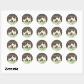 Sticker Rond Baby shower des bois (Feuille)