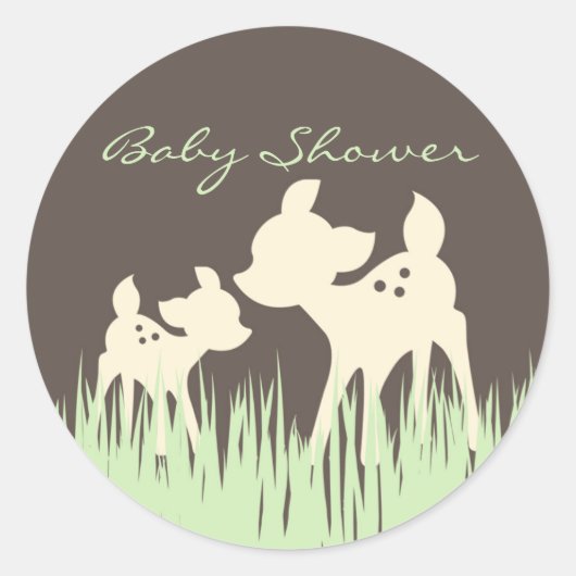Sticker Rond Baby shower des bois (Devant)
