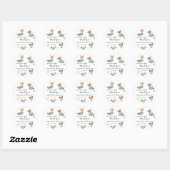 Sticker Rond Baby shower des bois (Feuille)