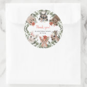 Sticker Rond Baby shower des filles de la forêt (Sac)