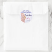 Sticker Rond Baby shower des rêves attendus (Sac)