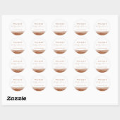 Sticker Rond Baby shower désert minimal Boho Terracotta Ombre (Feuille)