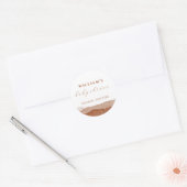 Sticker Rond Baby shower désert minimal Boho Terracotta Ombre (Enveloppe)
