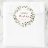 Sticker Rond Baby shower d'été fleur sauvage Merci  (Sac)