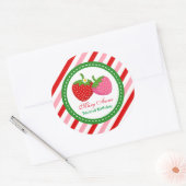 Sticker Rond Baby shower d'été fraise (Enveloppe)