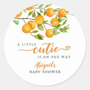 Sticker Rond Baby shower d'été Little Cutie Favoriser