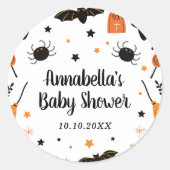 Sticker Rond Baby shower d'Halloween (Devant)