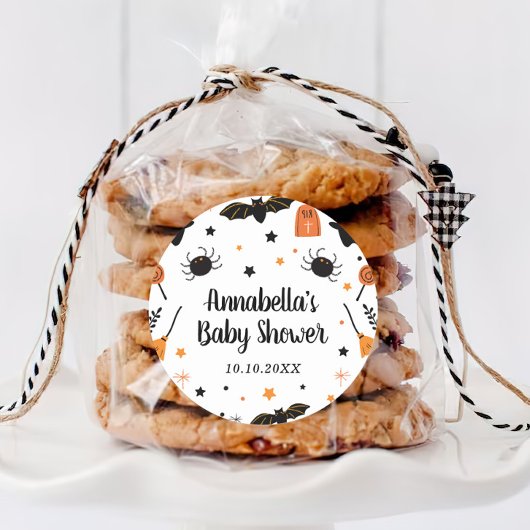 Sticker Rond Baby shower d'Halloween