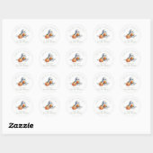 Sticker Rond Baby shower d'Halloween Crochet couette (Feuille)
