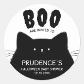 Sticker Rond Baby shower d'Halloween de Little Boo (Devant)