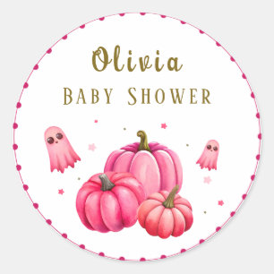 Sticker Rond Baby shower d'Halloween de Little Boo
