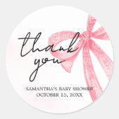 Sticker Rond Baby shower d'Halloween de petite fille rose (Devant)