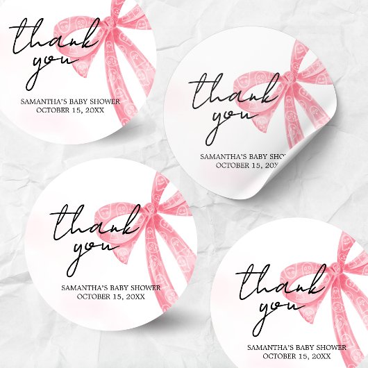 Sticker Rond Baby shower d'Halloween de petite fille rose