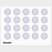 Sticker Rond Baby shower d'Halloween mignon violet Fantôme (Feuille)