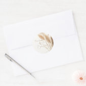 Sticker Rond baby shower d'herbe chicPampas (Enveloppe)