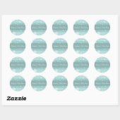 Sticker Rond Baby shower d'hiver blanc Aqua Favoriser les autoc (Feuille)