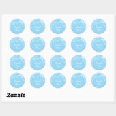Sticker Rond Baby shower d'hiver Bleu Flèches (Feuille)