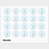 Sticker Rond Baby shower d'hiver Blue Mistletoe (Feuille)