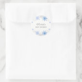 Sticker Rond Baby shower d'hiver de Flèches d'aquarelle simple (Sac)