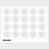 Sticker Rond Baby shower d'hiver des petites filles de flocon d (Feuille)
