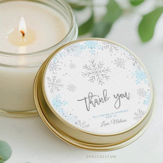 Sticker Rond Baby shower d'hiver Il fait froid dehors