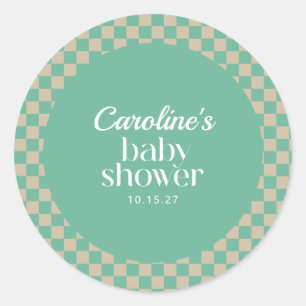 Sticker Rond Baby shower d'image de tableau de bord rétrogradé 