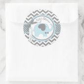 Sticker Rond Baby shower d'impression Chevron cravate bleu élép (Sac)