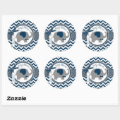 Sticker Rond Baby shower d'impression Chevron cravate éléphant  (Feuille)