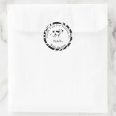 Sticker Rond Baby shower d'impression de vache blanche noire mo (Sac)