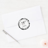 Sticker Rond Baby shower d'impression de vache blanche noire mo (Enveloppe)