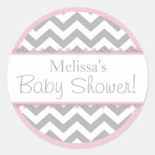Sticker Rond Baby shower d'impression et de contraste rose Chev