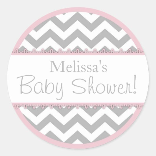 Sticker Rond Baby shower d'impression et de contraste rose Chev (Devant)