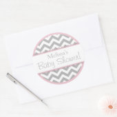 Sticker Rond Baby shower d'impression et de contraste rose Chev (Enveloppe)