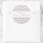 Sticker Rond Baby shower d'impression et de contraste rose Chev (Sac)