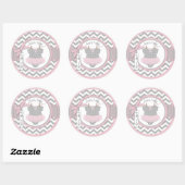 Sticker Rond Baby shower d'impression Pink Tutu & Chevron (Feuille)