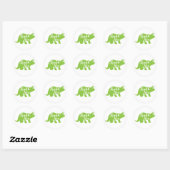 Sticker Rond Baby shower Dinosaur (Feuille)