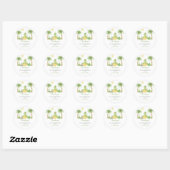 Sticker Rond Baby shower Dinosaur (Feuille)