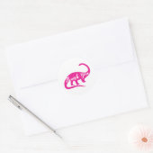 Sticker Rond Baby shower Dinosaur rose (Enveloppe)