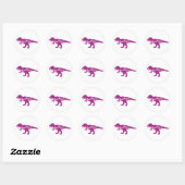 Sticker Rond Baby shower Dinosaur rose (Feuille)
