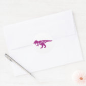 Sticker Rond Baby shower Dinosaur rose (Enveloppe)