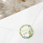 Sticker Rond Baby shower Dinosaur verdoyant