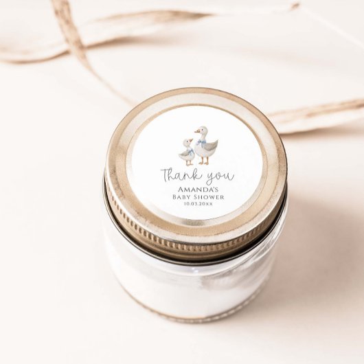 Sticker Rond Baby shower d'oie