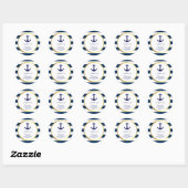 Sticker Rond Baby shower d'or Bleu Bleu Bleu Marine (Feuille)