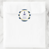 Sticker Rond Baby shower d'or Bleu Bleu Bleu Marine (Sac)