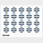 Sticker Rond Baby shower d'or Bleu Bleu Bleu Marine (Feuille)