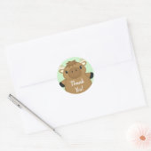 Sticker Rond Baby shower d'orignal vert (Enveloppe)