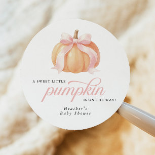 Sticker Rond Baby Shower Douce Petite Citrouille