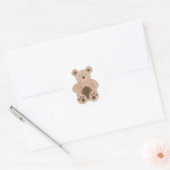 Sticker Rond Baby shower d'ours en peluche Brown fête d'anniver (Enveloppe)